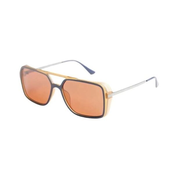 Opium Unisex Brown With Blue Rectangular Sunglasses | Op-10195-C02-57