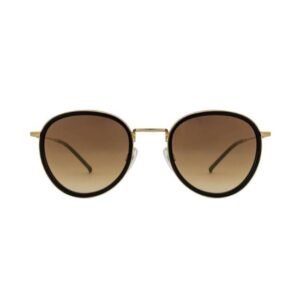 Opium Women Gold With Black Round Sunglasses | Op-1929-C01