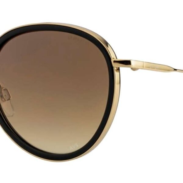 Opium Women Gold With Black Round Sunglasses | Op-1929-C01