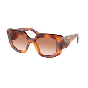 Prada Women Cognac Tortoise Geometric Sunglass - 0PR 14ZS 18R70E50