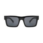 Prada Men Shiny Black Rectangle Sunglass - 0PR 19WS 1AB5S052