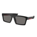 Prada Men Matte Black Rectangle Sunglass - 0PS 02ZSU 1BO02G58