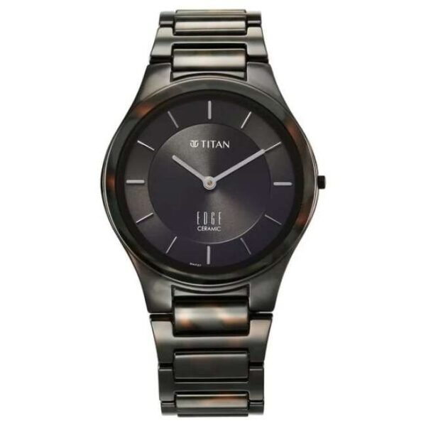 Titan Ceramic Camo Quartz Analog Green Dial Ceramic Strap Watch For Men - 1696kc04