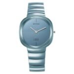 Titan Edge Squircle Camo Quartz Analog Blue Dial Ceramic Strap Watch For Unisex - 1841qc07