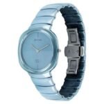 Titan Edge Squircle Camo Quartz Analog Blue Dial Ceramic Strap Watch For Unisex - 1841qc07