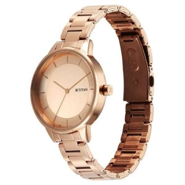 Titan Razzle Dazzle Women Rose Gold Dial Quartz Watch - 2648WM06