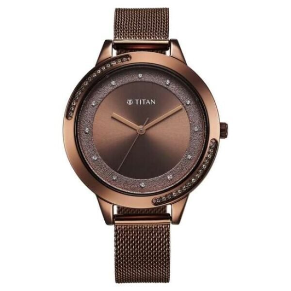 Titan Razzle Dazzle Women Brown Dial Quartz Watch - 2764QM01