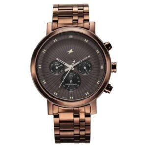 Fastrack Men Kronos Brown Dial Quartz Watch- 3287QM04