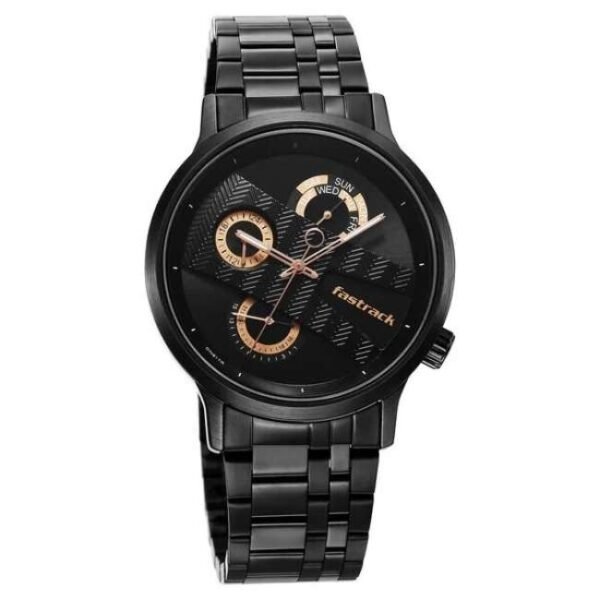 Fastrack Men Exuberant Black Dial Quartz Watch- 3301NM01