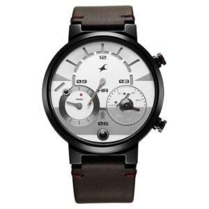 Fastrack Men Gambit White Dial Micromotor Watch- 3309NL01