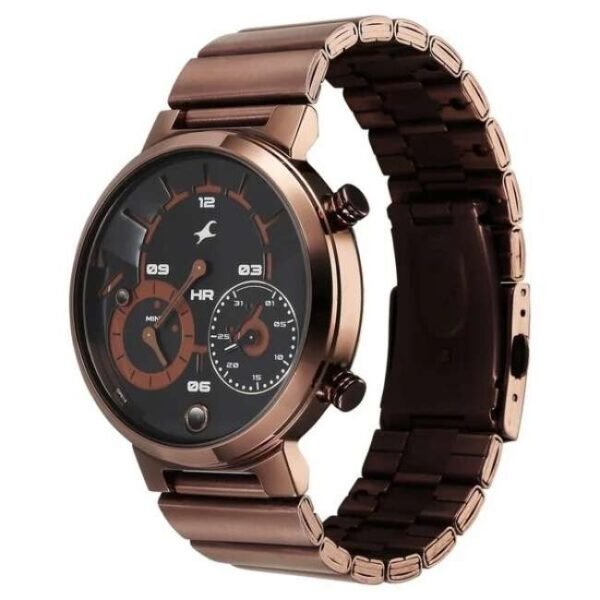Fastrack Men Gambit Black Dial Micromotor Watch- 3309QM02