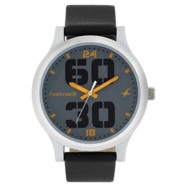 Fastrack Men Bold Grey Dial Quartz Watch- 38051SL03