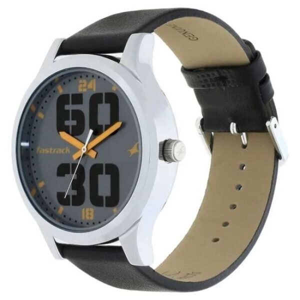 Fastrack Men Bold Grey Dial Quartz Watch- 38051SL03