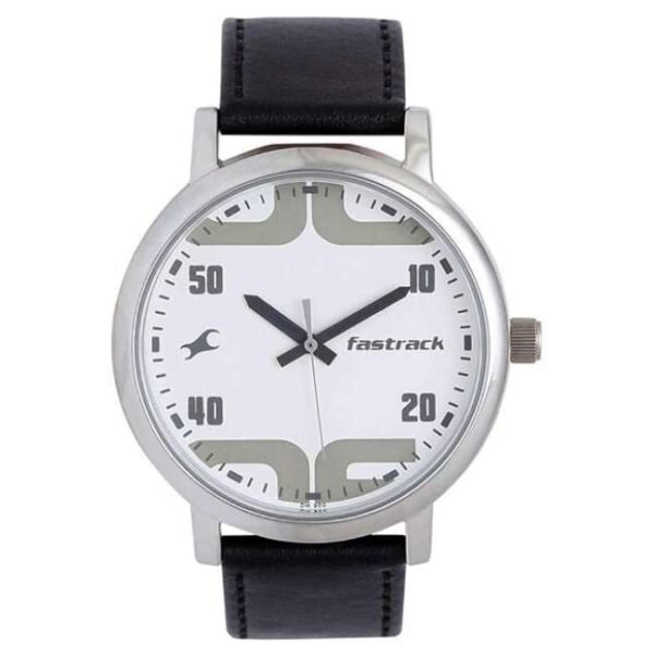 Fastrack Men Bold White Dial Quartz Watch- 38052SL04