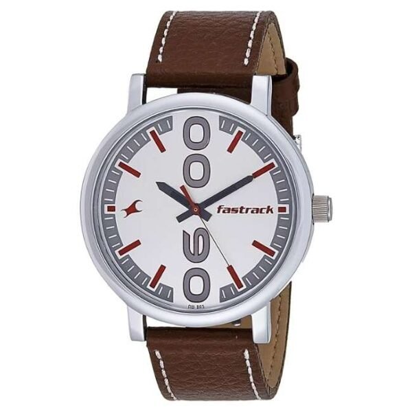 Fastrack Men Bold White Dial Quartz Watch- 38052SL07