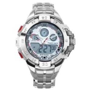 Fastrack Men Mean Machines White Dial Analog Digital Watch- 38054PM01
