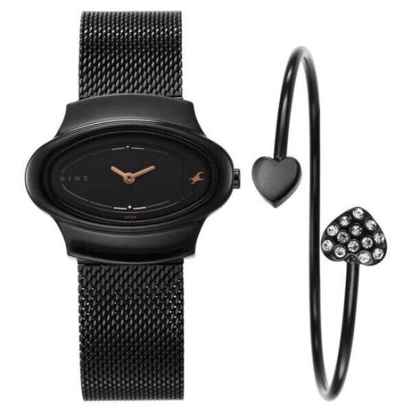 Fastrack Women Pulse Black Dial Quartz Watch- 6004NM03F