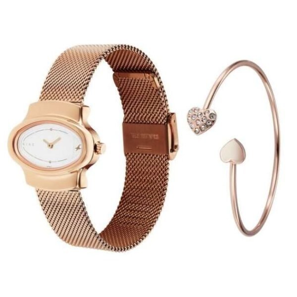 Fastrack Women Pulse White Dial Quartz Watch- 6004WM01F