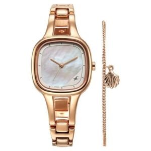 Fastrack Women Pulse Mother of Pearl Dial Quartz Watch- 6147WM01F