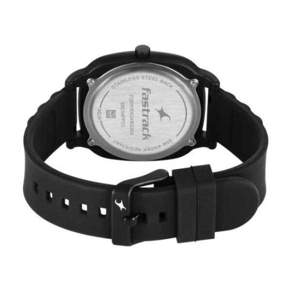 Fastrack Unisex Hype All Black Black Dial Quartz Watch- 68034PP03