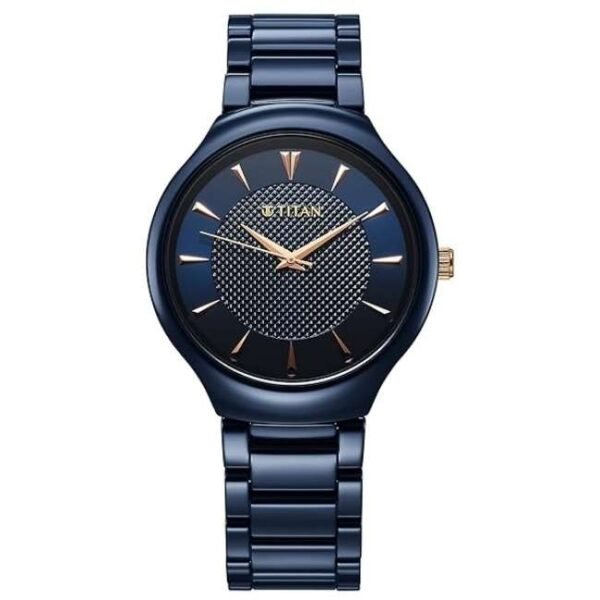 Titan Regalia Ceramics Men Blue Dial Quartz - 90014KC04