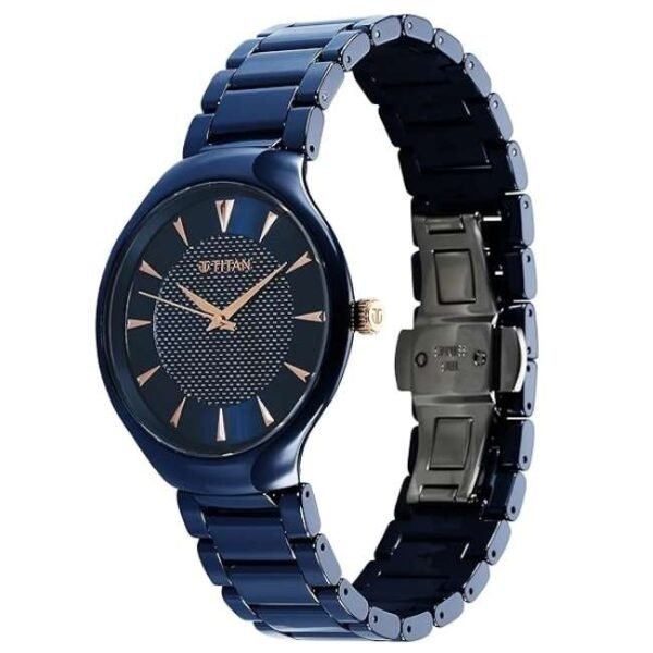 Titan Regalia Ceramics Men Blue Dial Quartz - 90014KC04