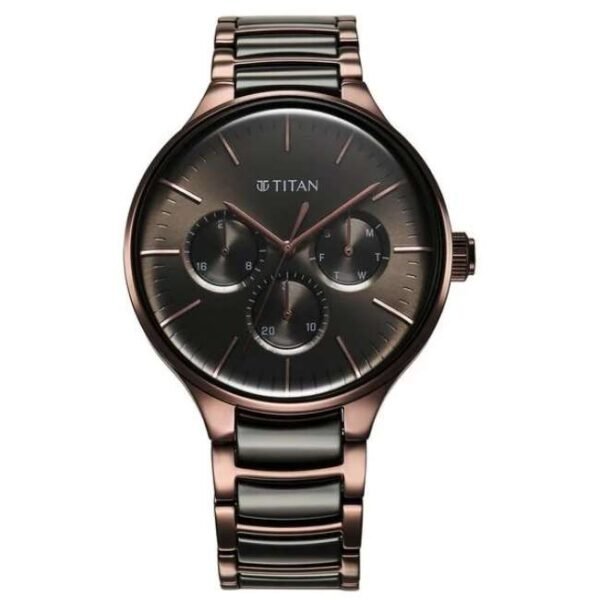 Titan Ceramic Fusion Men Black Dial Multifunction - 90148KD05
