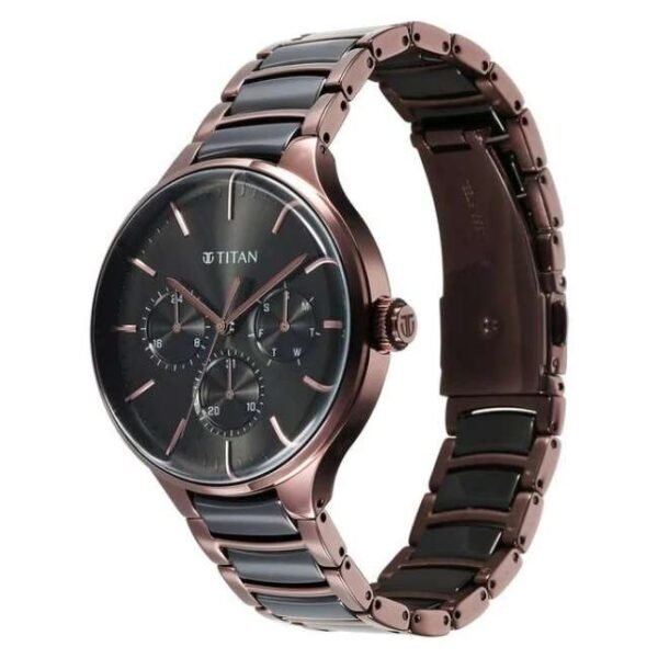 Titan Ceramic Fusion Men Black Dial Multifunction - 90148KD05