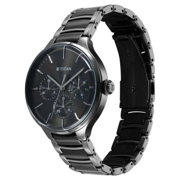 Titan Ceramic Fusion Men Black Dial Multifunction - 90148KD06