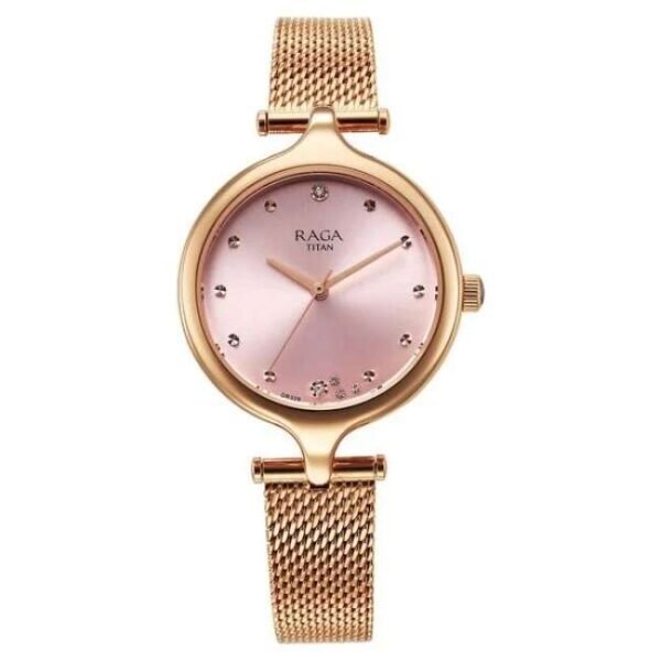 Titan Raga Showstopper Women Rose Gold Dial Quartz - 95268WM01