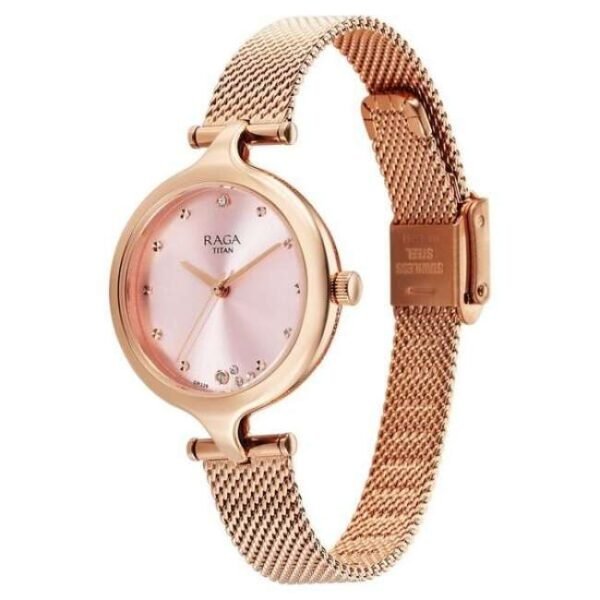 Titan Raga Showstopper Women Rose Gold Dial Quartz - 95268WM01