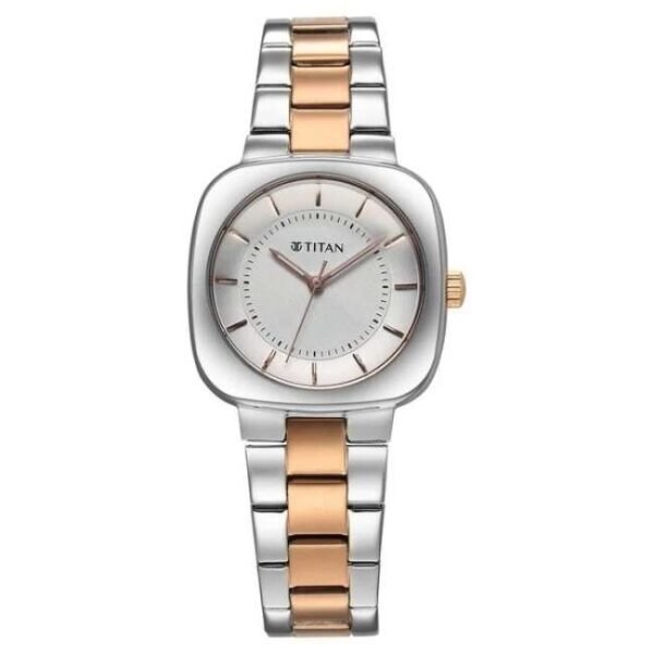 Titan Glamour Women Silver Dial Quartz Watch - 95296KM01