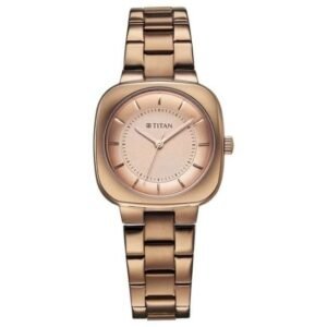 Titan Glamour Women Brown Dial Quartz Watch - 95296QM01