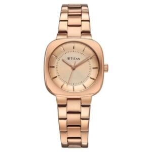 Titan Glamour Women Rose Gold Dial Quartz Watch - 95296WM01