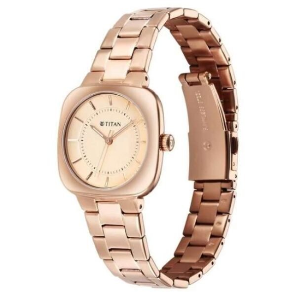 Titan Glamour Women Rose Gold Dial Quartz Watch - 95296WM01