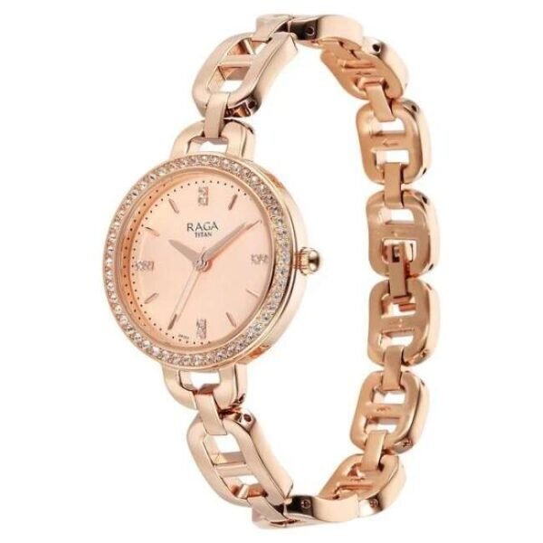 Titan Raga Showstopper Women Rose Gold Dial Quartz - 95305WM01