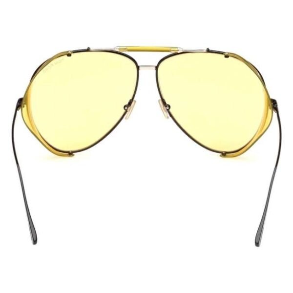 Tom Ford Yellow 100% UV Protected Lens Black Aviator Sunglasses for Men-FT0900 62 01E