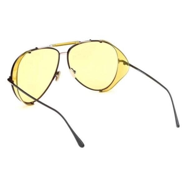 Tom Ford Yellow 100% UV Protected Lens Black Aviator Sunglasses for Men-FT0900 62 01E