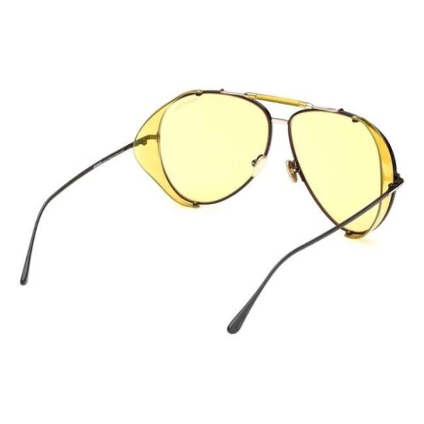 Tom Ford Yellow 100% UV Protected Lens Black Aviator Sunglasses for Men-FT0900 62 01E