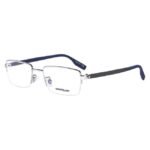 Montblanc Men Silver/Blue Rectangle Eyeglass -MB0188O00255