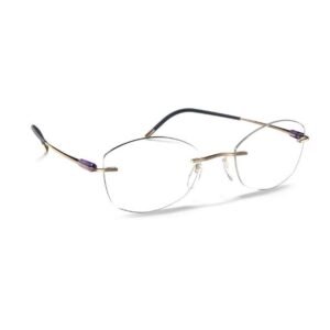 Silhouette Unisex Purple Gold Eyeglass - Purist 5561/Jn 7530 54/15