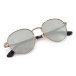 Police Unisex Round Gold Sunglass - SPLE07K528FFXSG