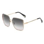 Police Women Square Shiny Light Gold Sunglass - SPLF34K 57 301