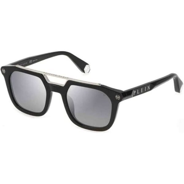 Philipp Plein Men Black Square Sunglass -SPP001M 51 700X