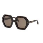 Philipp Plein Women 
Dark Tortoiseshell Geometric Sunglass -SPP039M 53 752