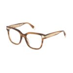 Furla Striped Brown Eyeglasses -VFU582V 52 9N3