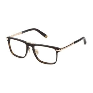 Philipp Plein Unisex Dark Tortoise Rectangle Eyeglass -VPP019M 53 722