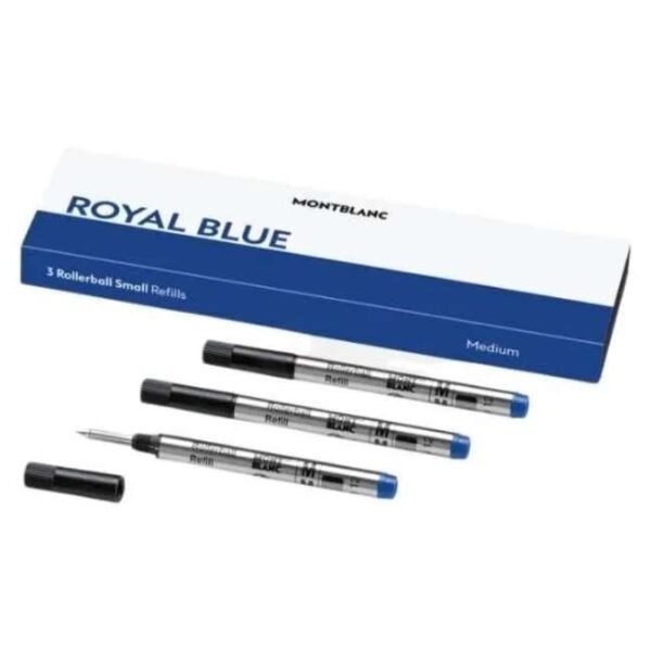 Montblanc 3 Rollerball Small Refills Medium, Royal Blue - 128241