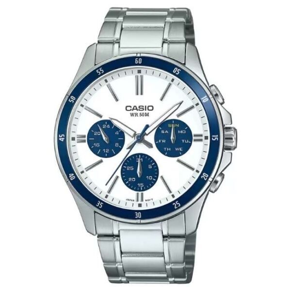 Casio Enticer Men White Dial Chronograph Watch - A2348