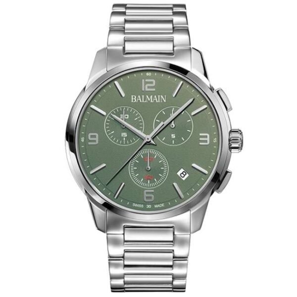 Balmain Madrigal Chrono Gent Green Dial Chronograph Watch - B74813374